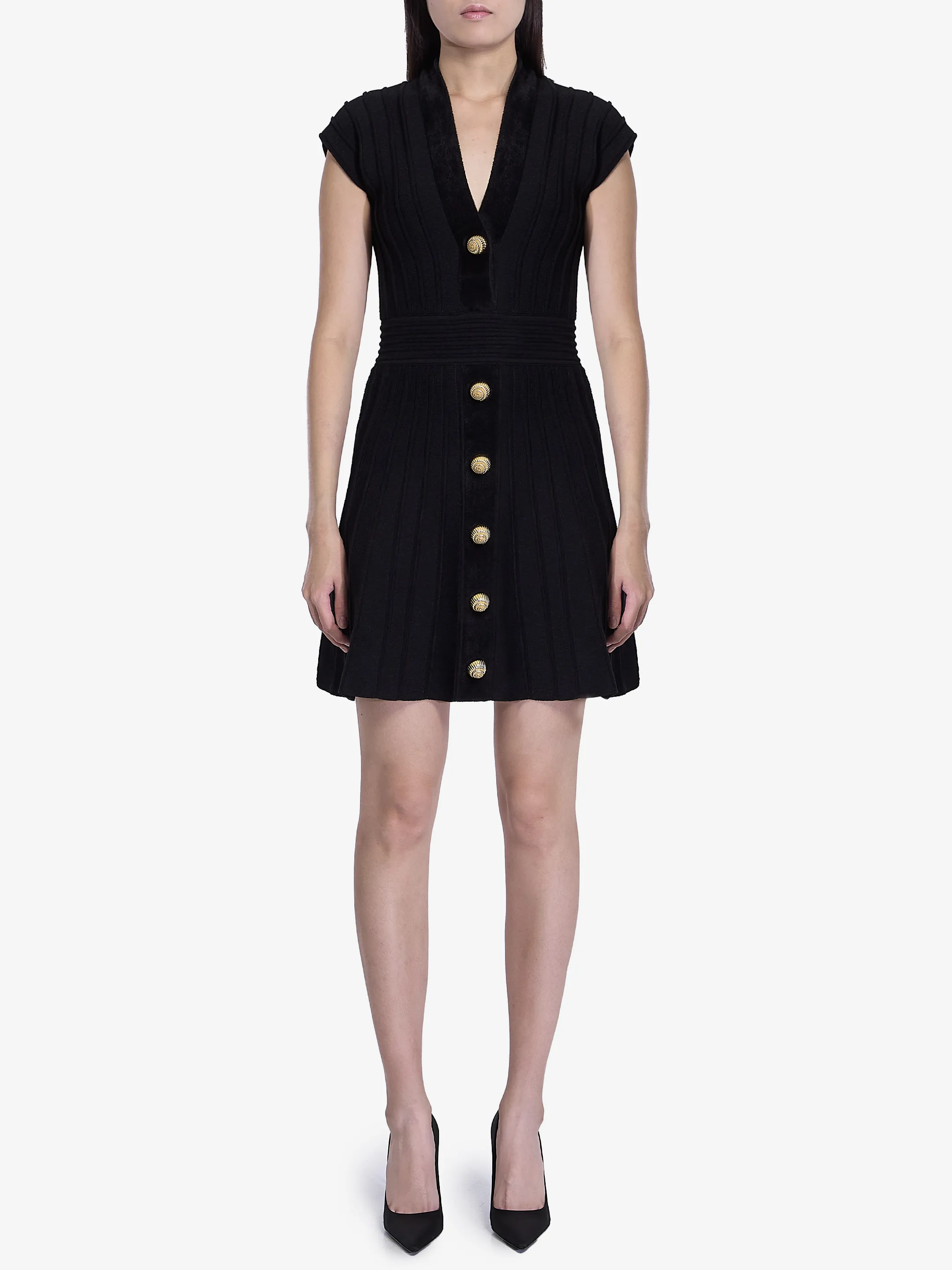 BALMAIN    Abito corto in velluto