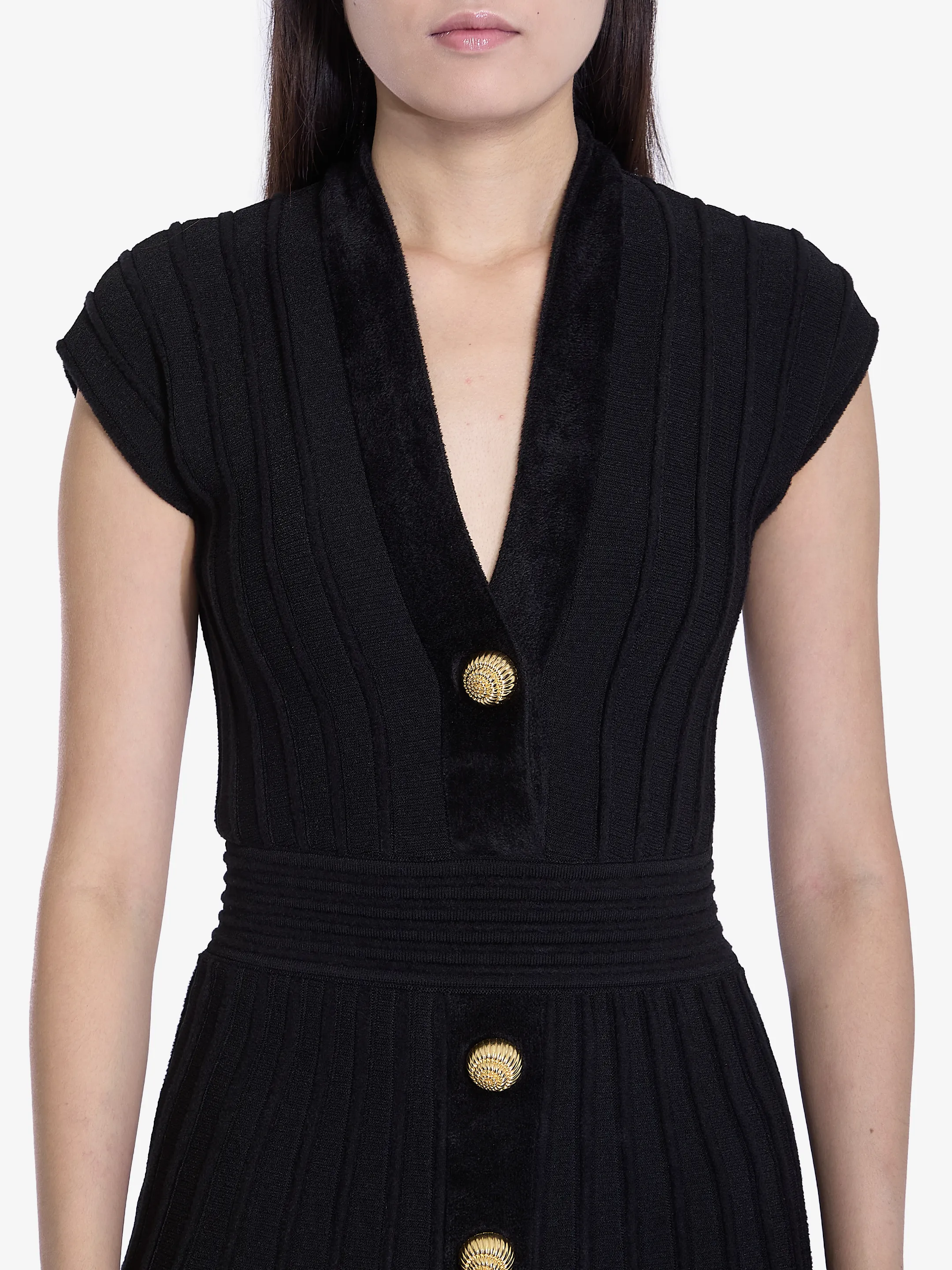 BALMAIN    Abito corto in velluto