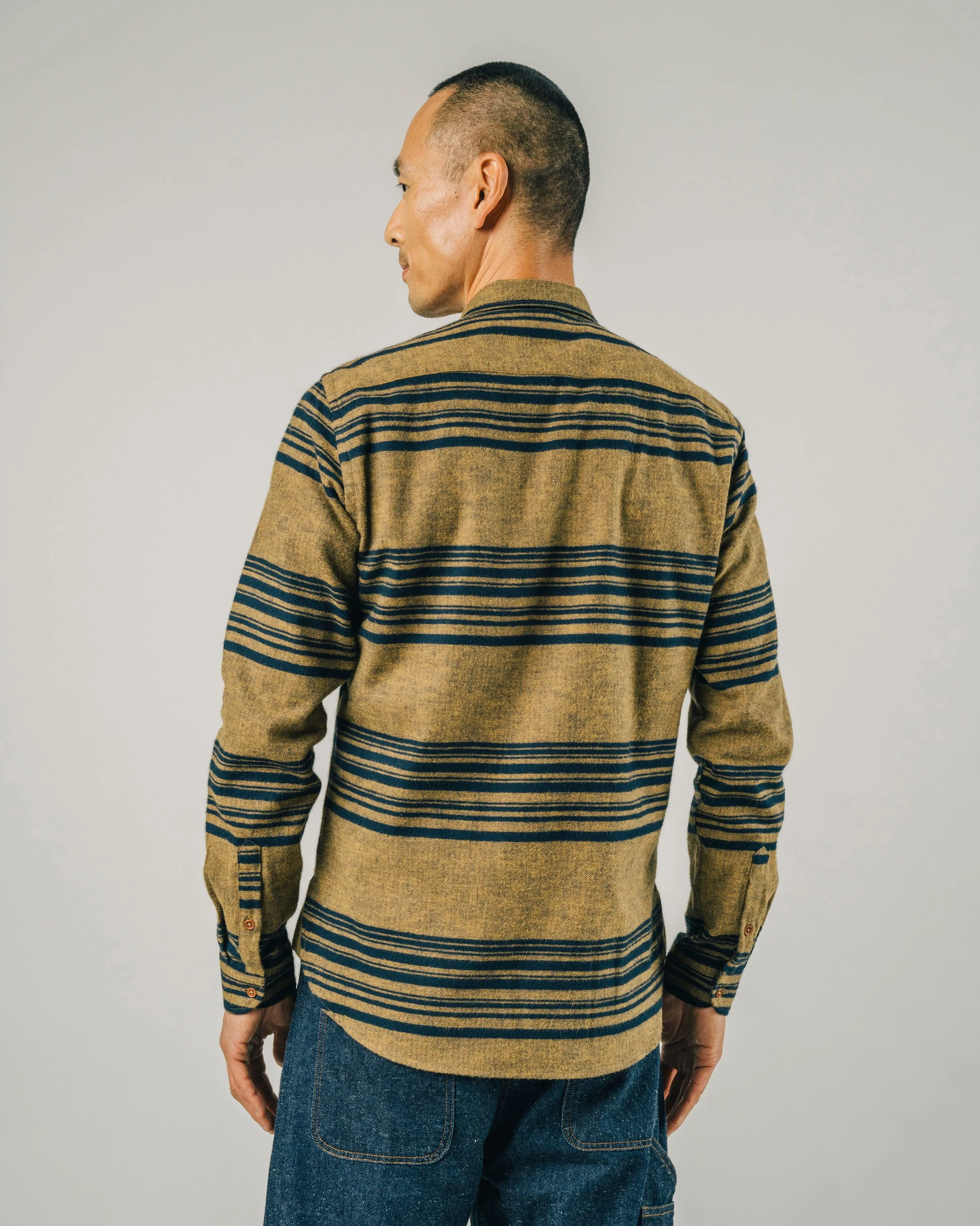 BARRE STRIPES SHIRT - MUSTARD