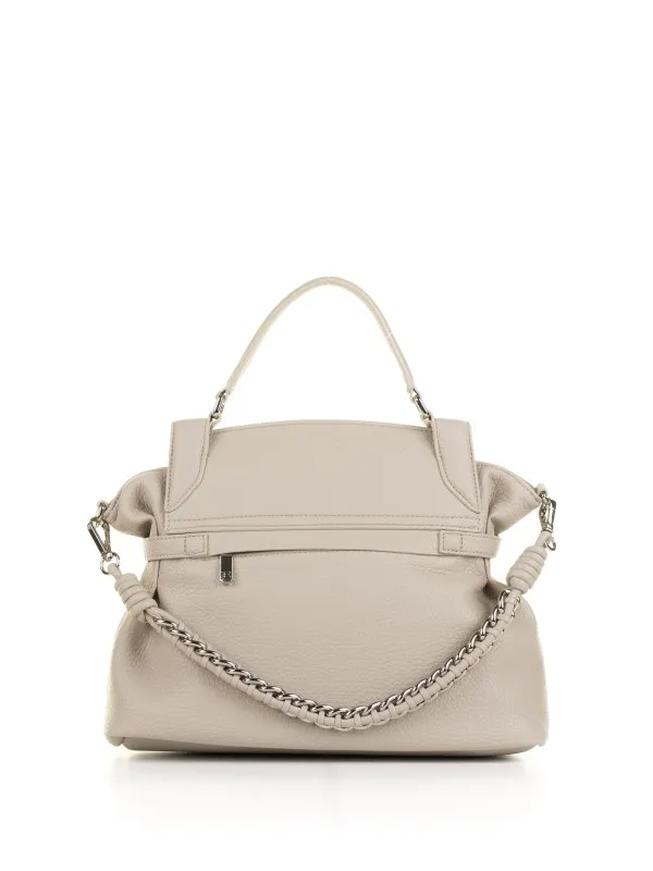 Beige Rose handbag with shoulder strap