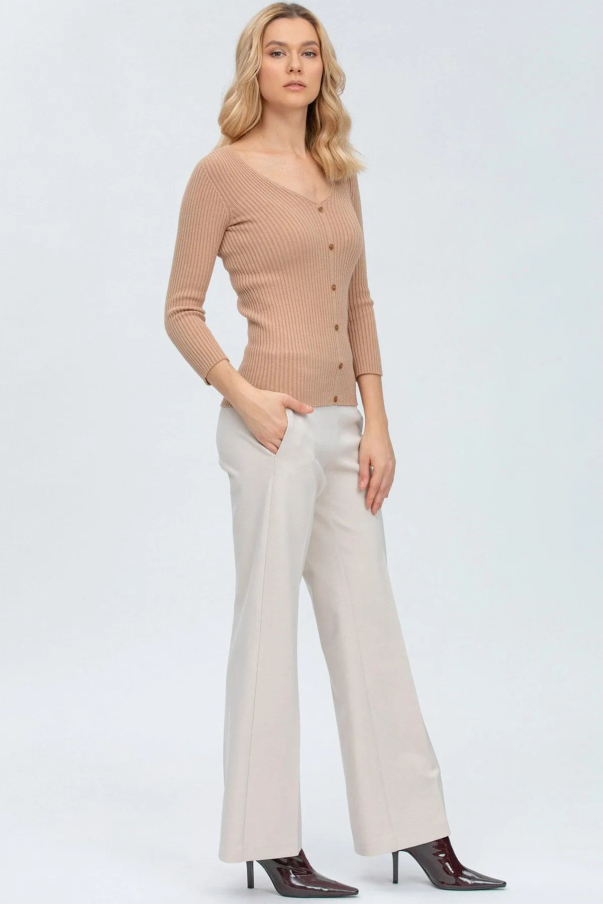 BELLA | Maglia Beige con Manica 3/4