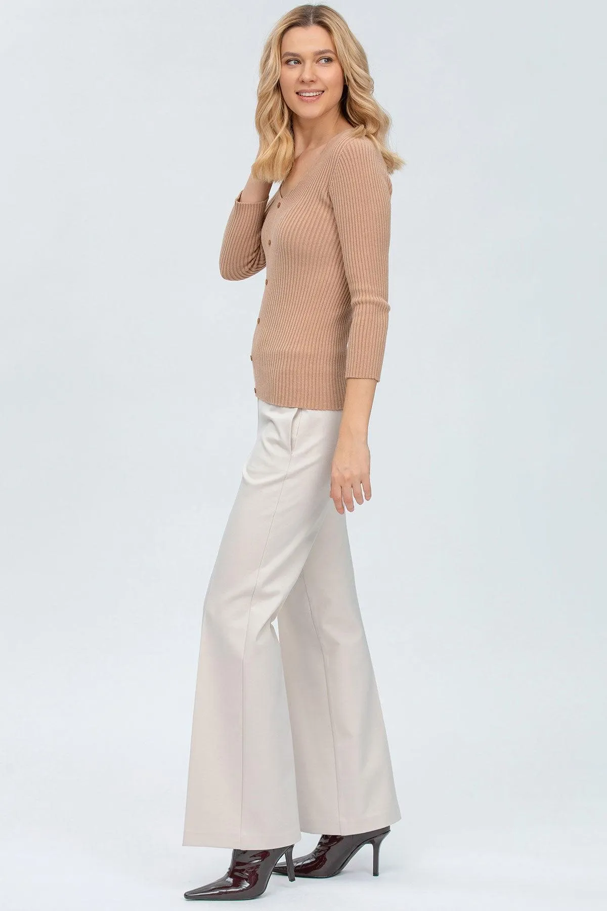 BELLA | Maglia Beige con Manica 3/4