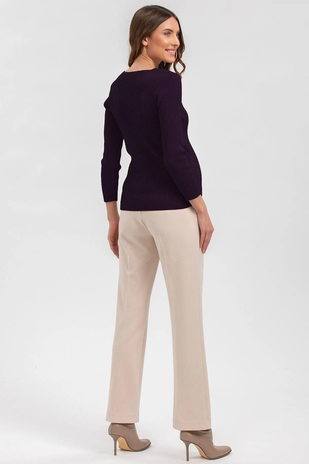 BELLA | Maglia Premaman Prugna con Manica 3/4
