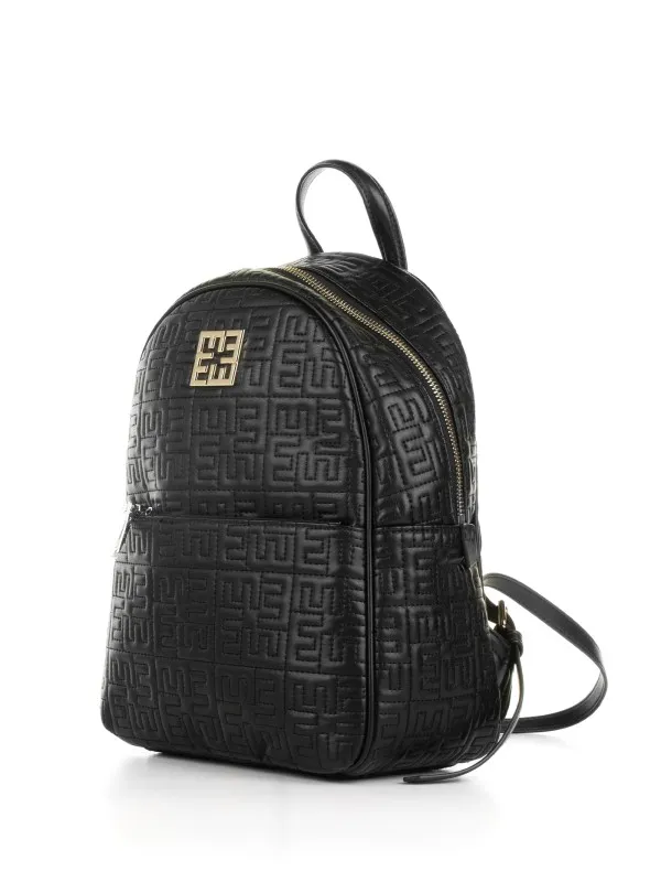 Black leather backpack