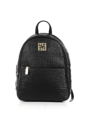 Black leather backpack