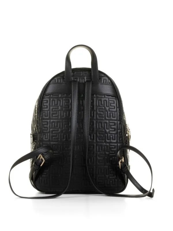 Black leather backpack