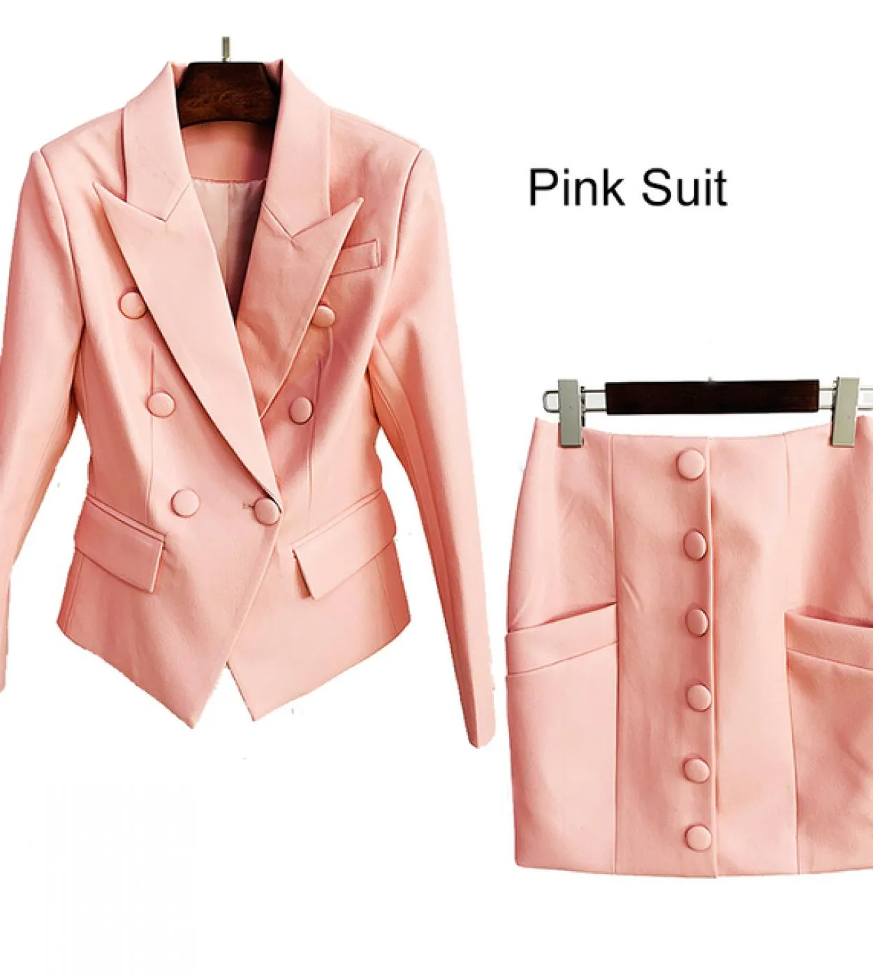 Blazer da giacca in Pu nero donna 2022 New Fashion doppio petto in pelle PU con bottoni abito Slim giacche rosa primavera alta q