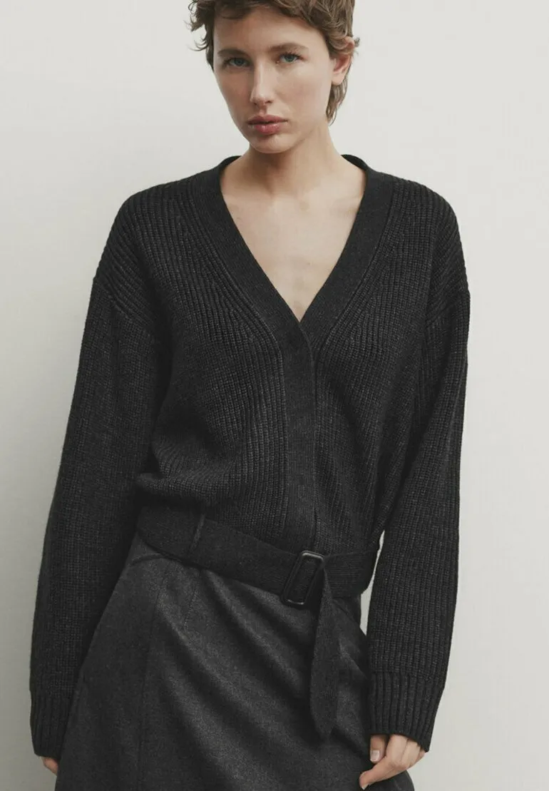 BLEND WITH BELT DETAIL - Cardigan