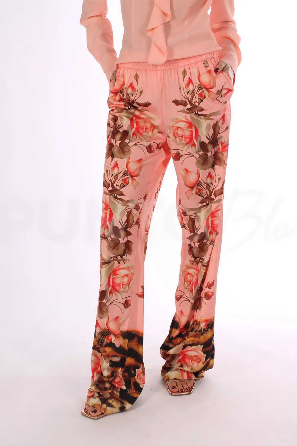 BLUGIRL | PANTALONI IN SATIN STAMPATO - Punto Blu