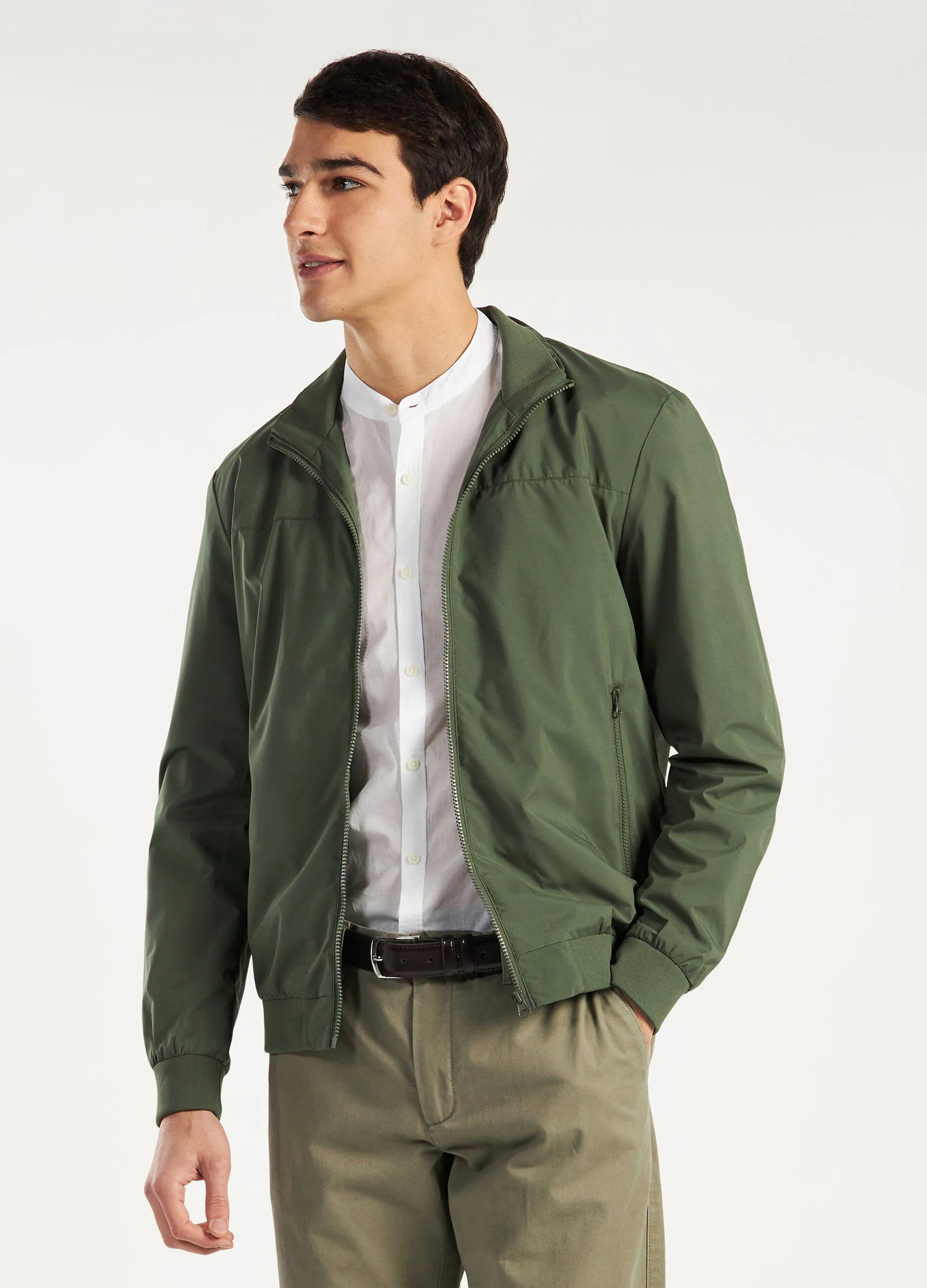 Bomber full zip a collo alto uomo