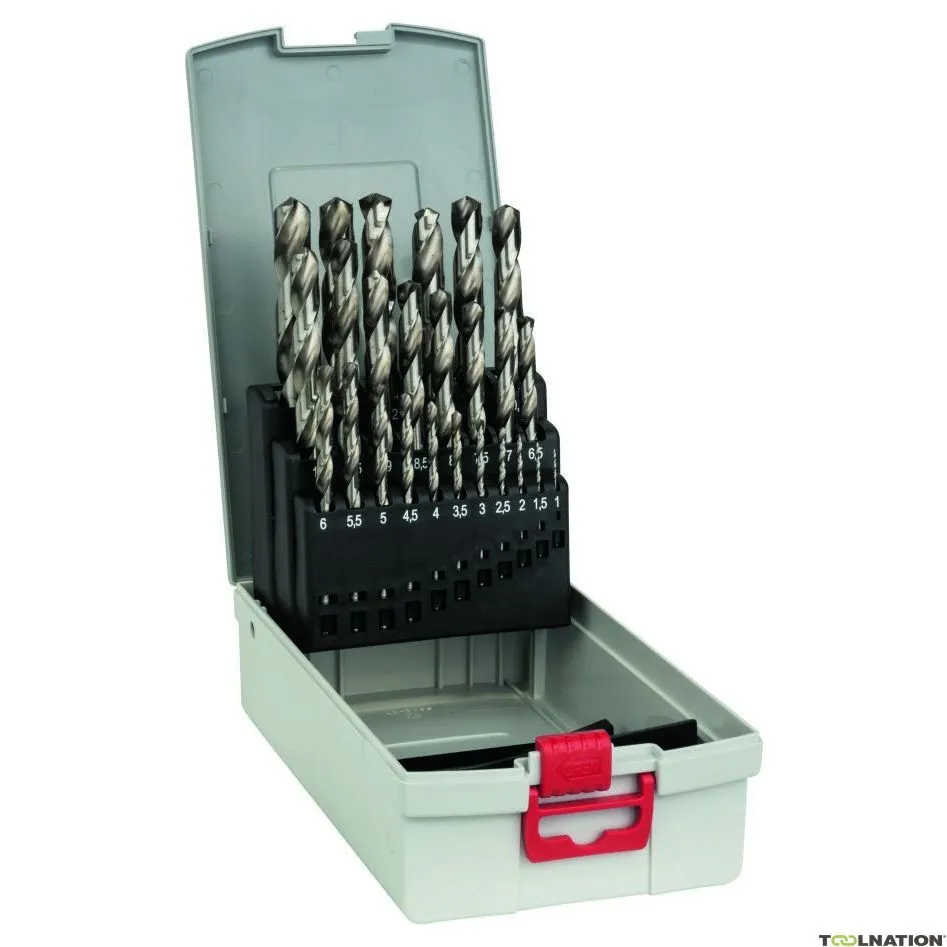 Bosch Professional Accessori 2608587017 Set di 25 punte per metallo ProBox HSS-G, DIN 338, 135° 1-13 mm
