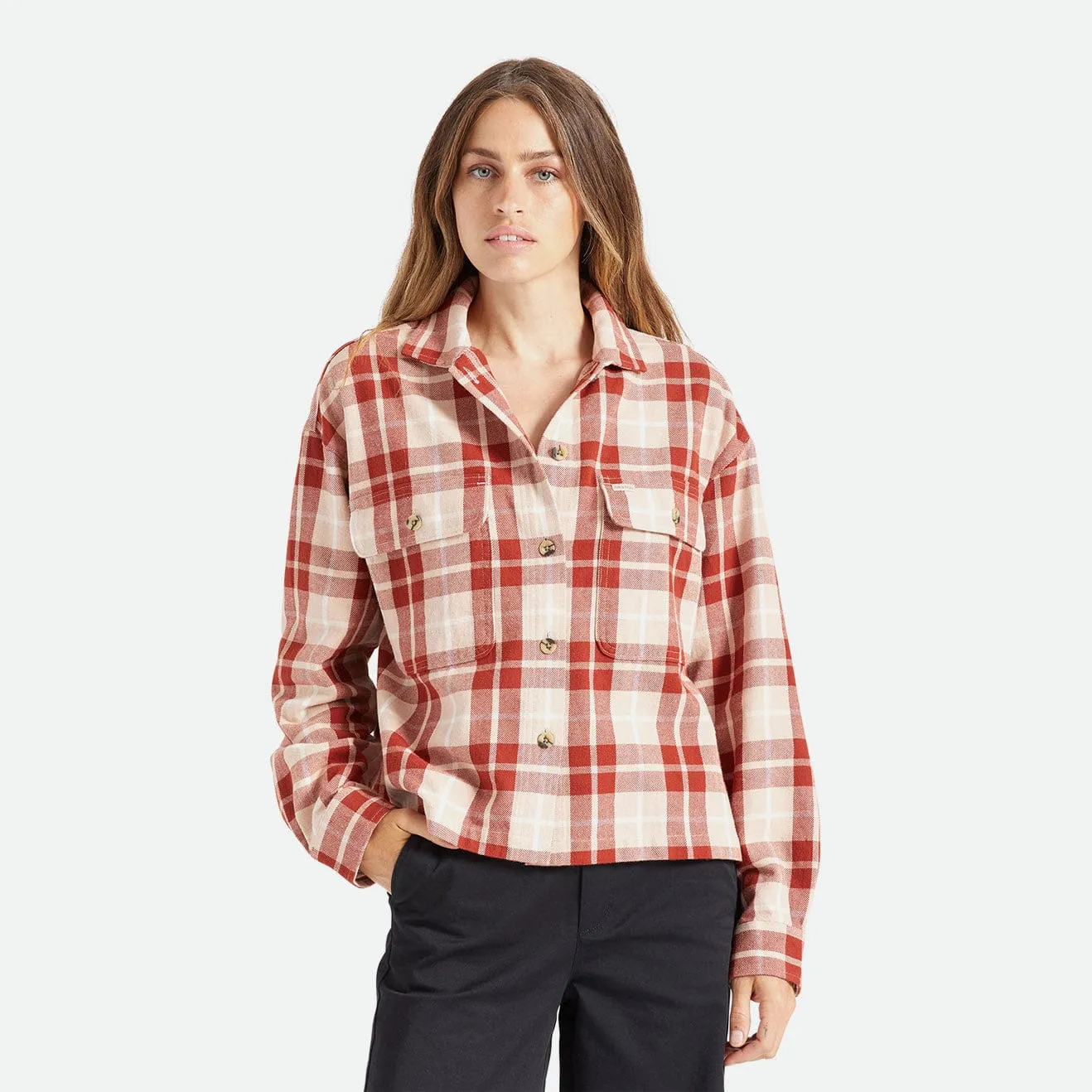 BOWERY W L/S FLANNEL - ROSE DUST
