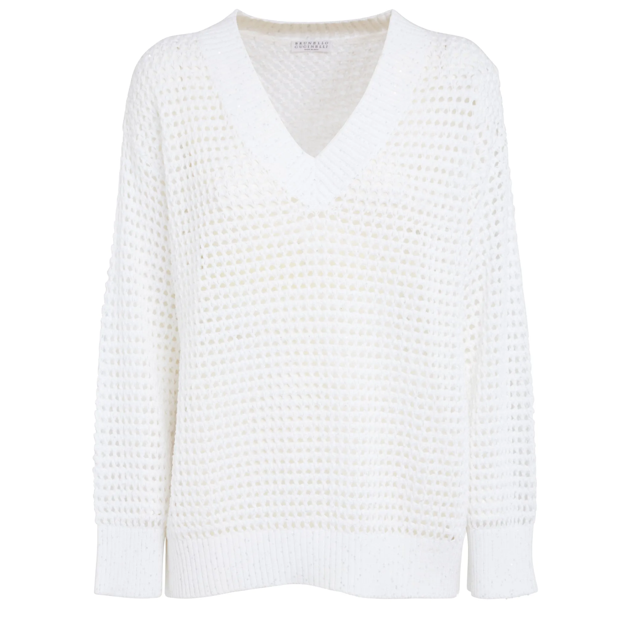 BRUNELLO CUCINELLI  Maglia in cotone bianca