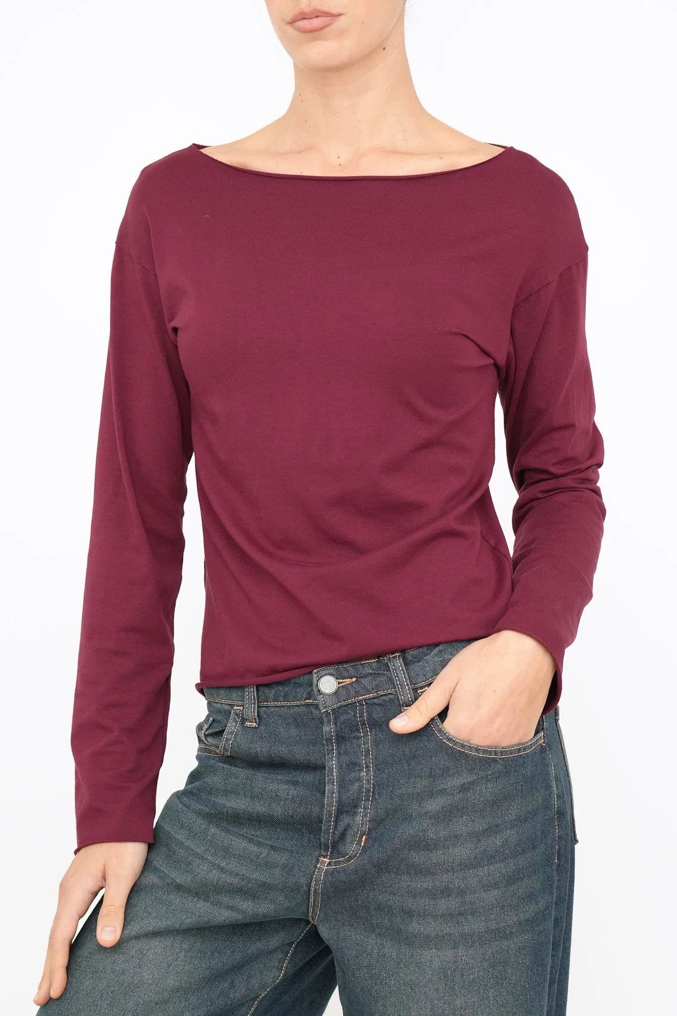 Bulier-Maglia scatola taglio vivo cotone - Vino