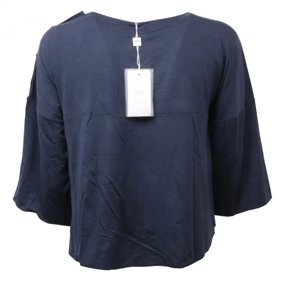 C4518 maglia donna ARMANI manica 3/4 blu navy t-shirt woman