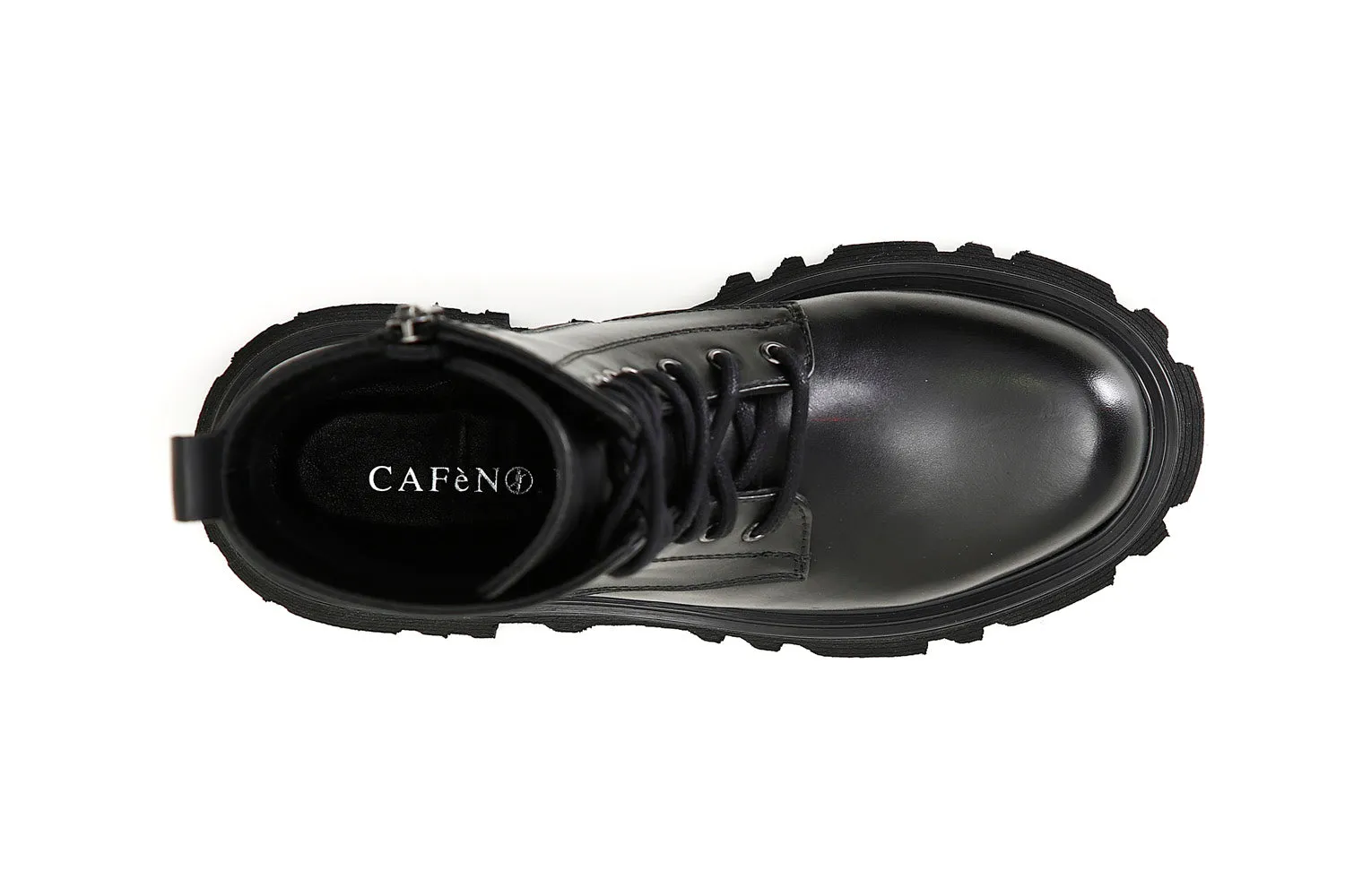 CafèNoir anfibi stringati con zip tomaia pelle