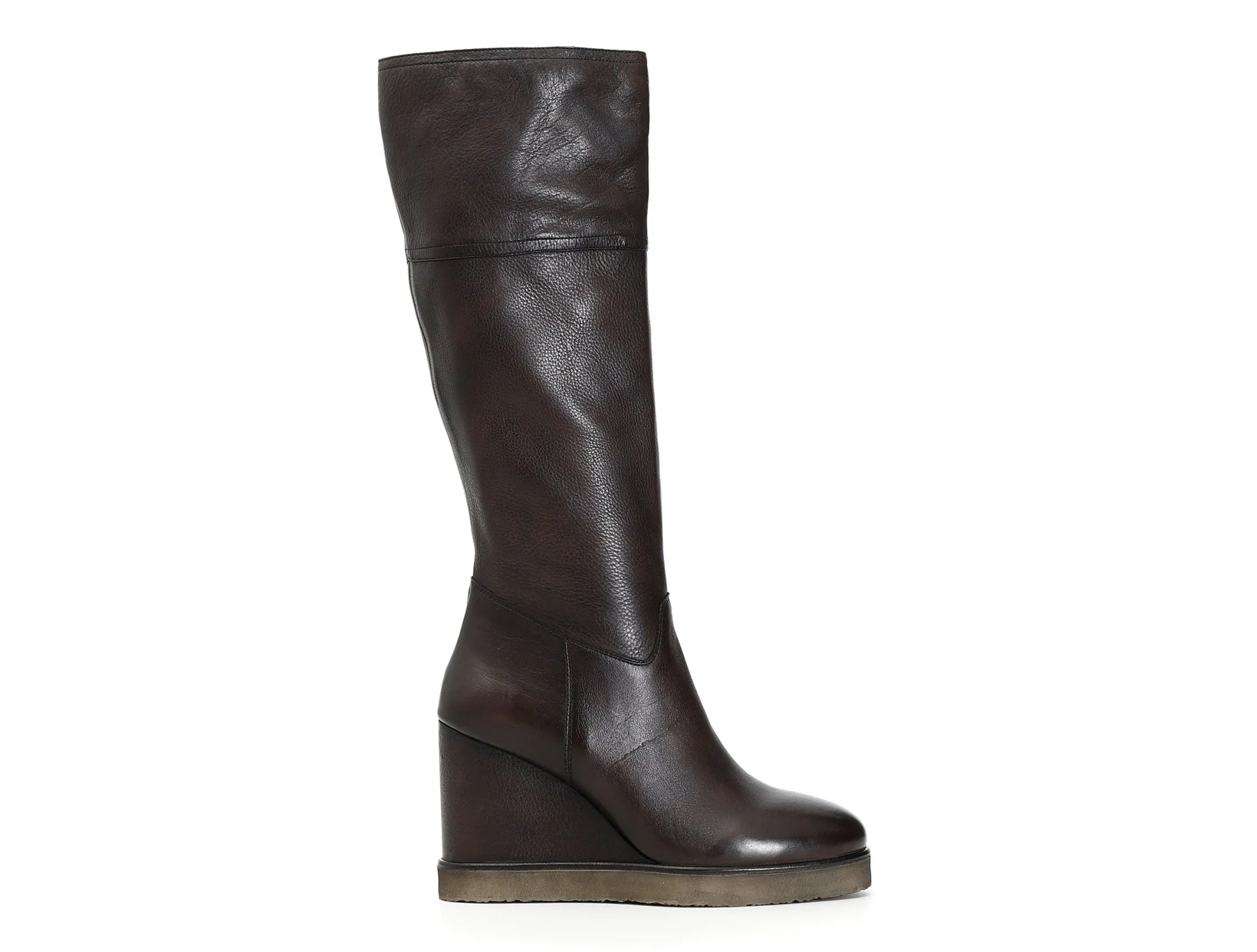 CafèNoir donna stivale alto con zeppa in pelle