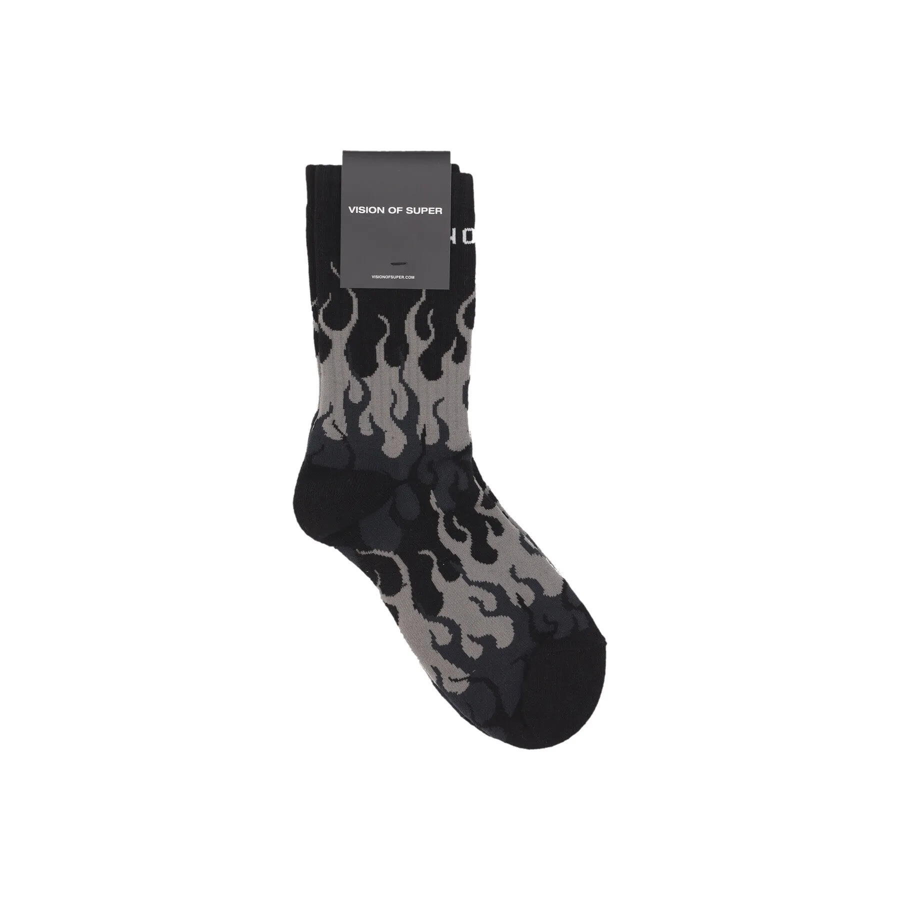 Calza Media Uomo Logo Flames Socks Black/grey/white