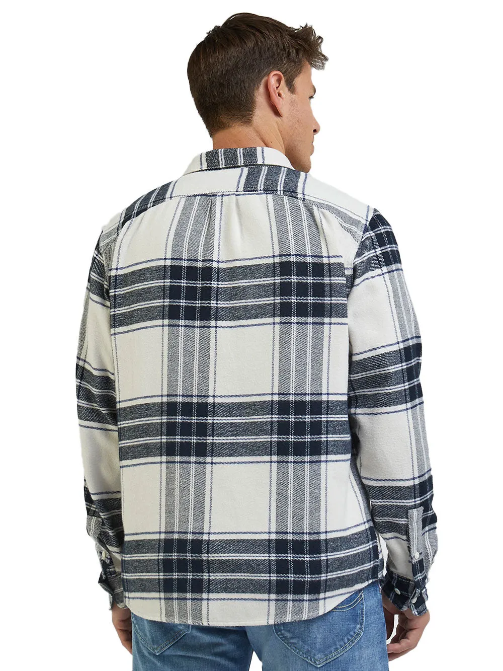 Camicia bianca e nera a quadri larghi da Uomo
