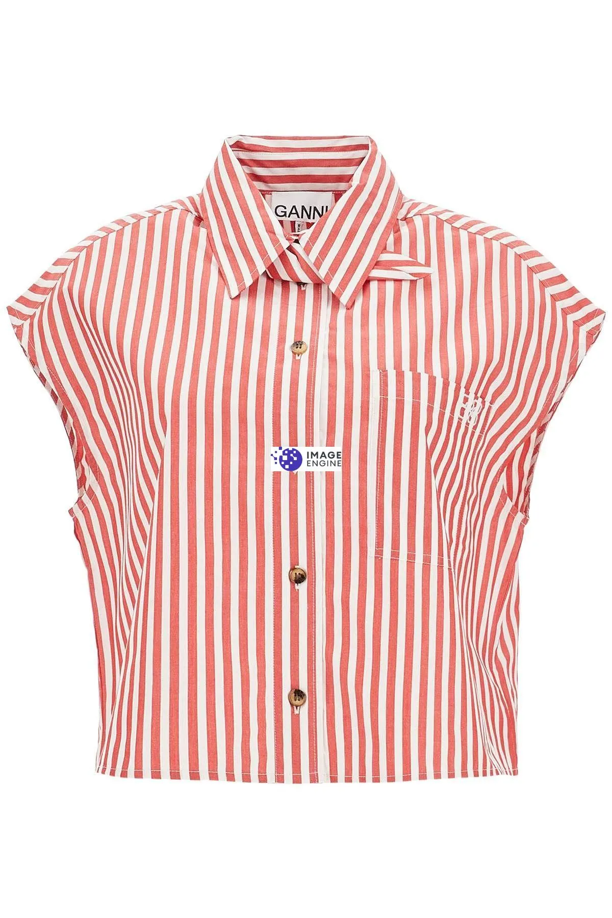 Camicia boxy smanicata con fiocco