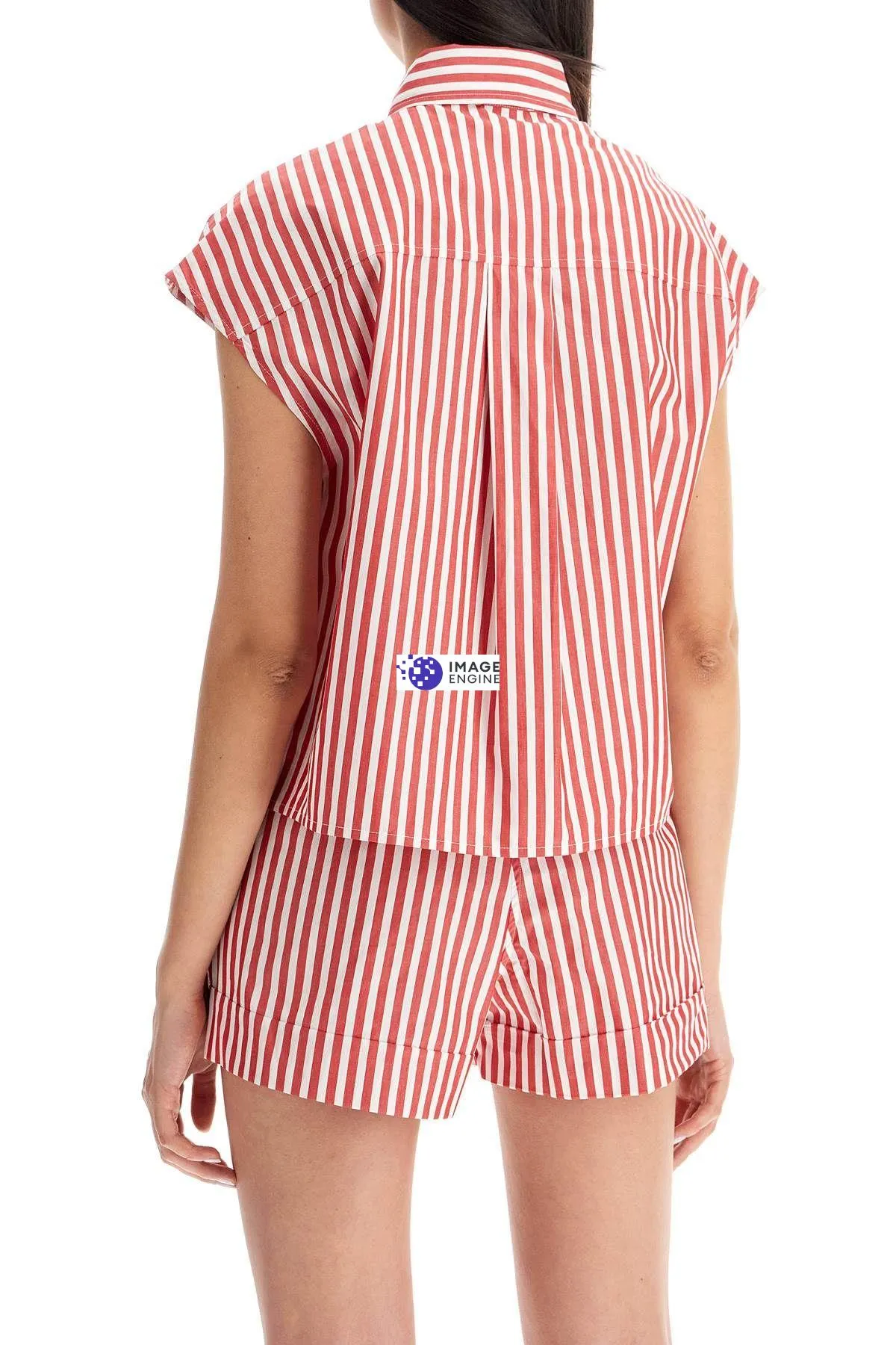 Camicia boxy smanicata con fiocco