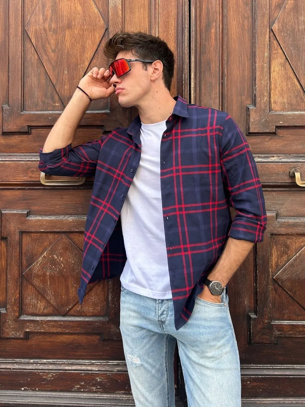 Camicia colletto flanella quadri