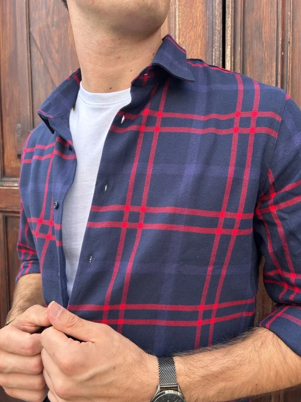 Camicia colletto flanella quadri