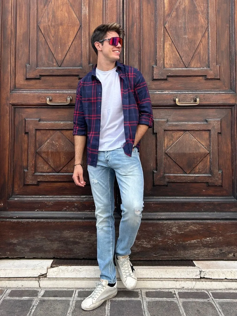 Camicia colletto flanella quadri