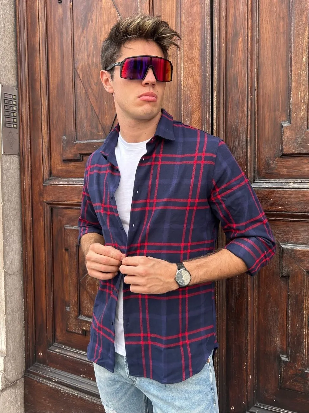 Camicia colletto flanella quadri