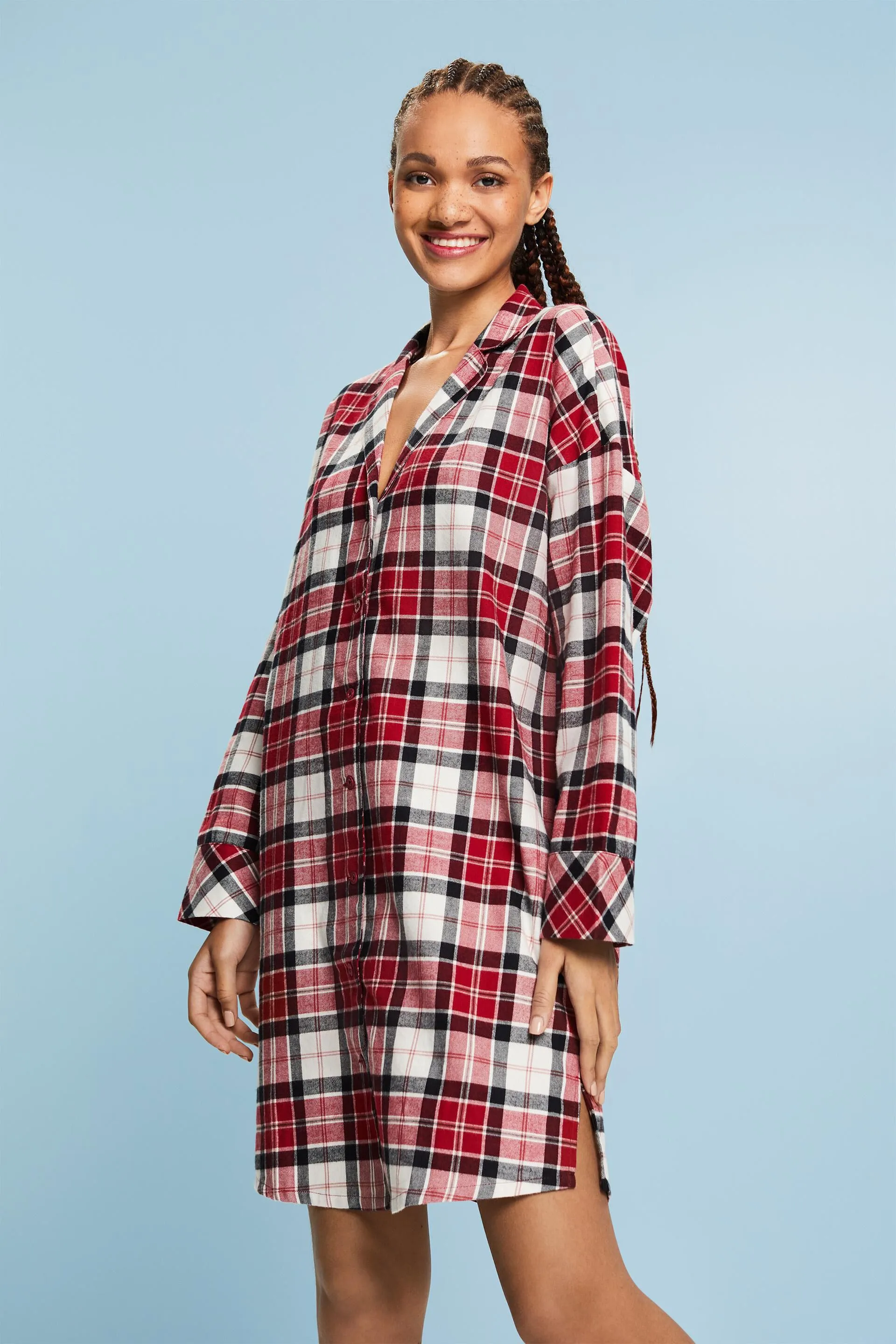 Camicia da notte in flanella a quadri