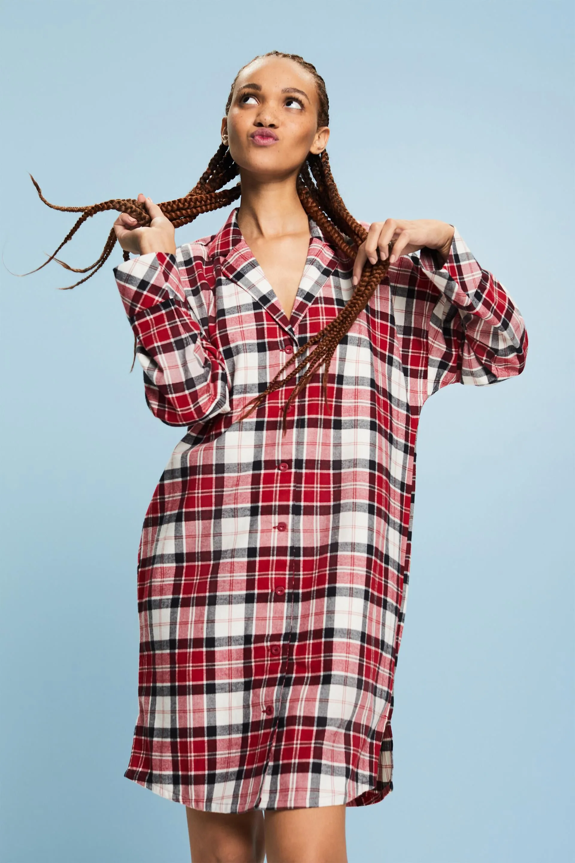 Camicia da notte in flanella a quadri