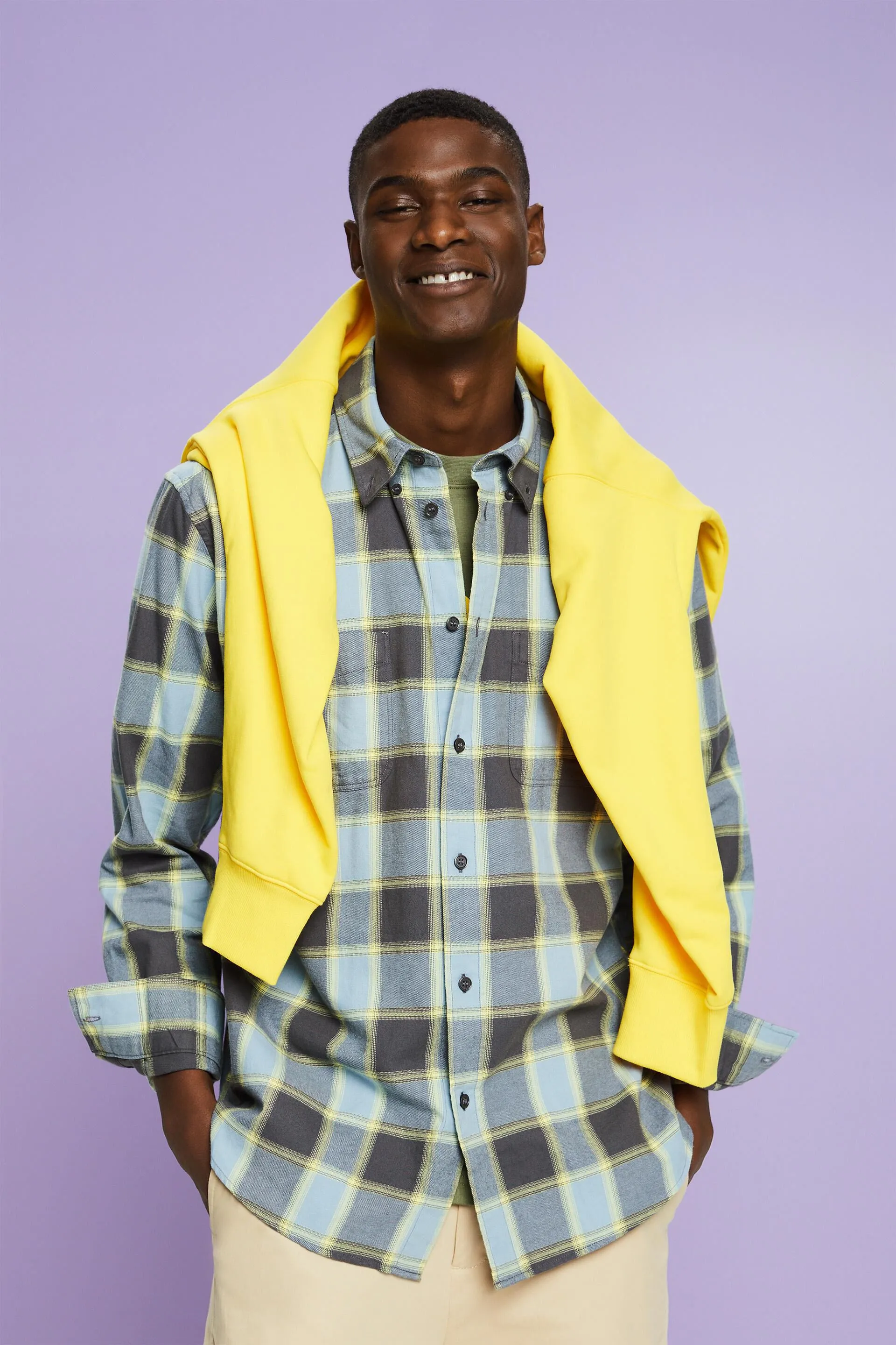 Camicia in flanella di cotone a quadri