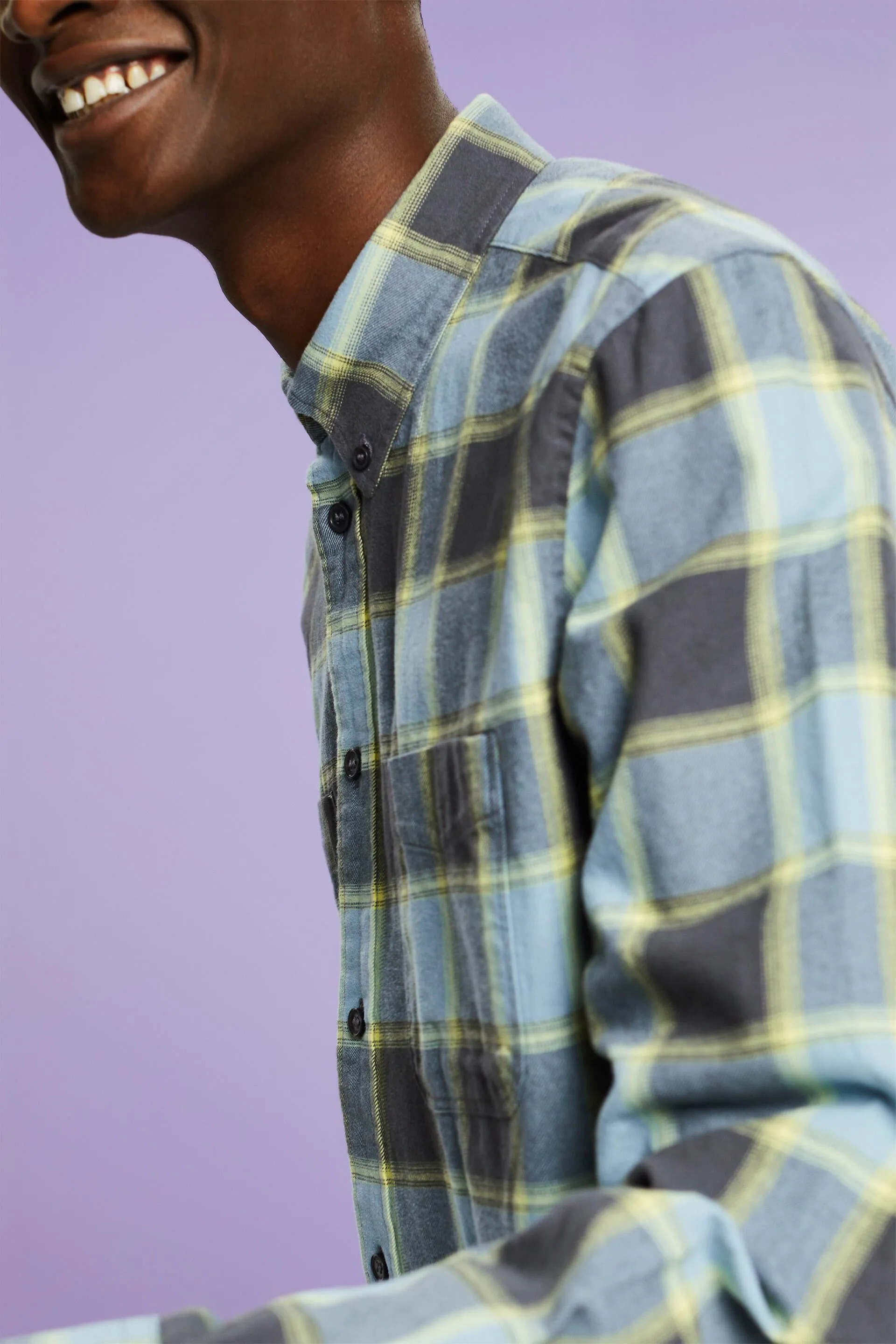 Camicia in flanella di cotone a quadri