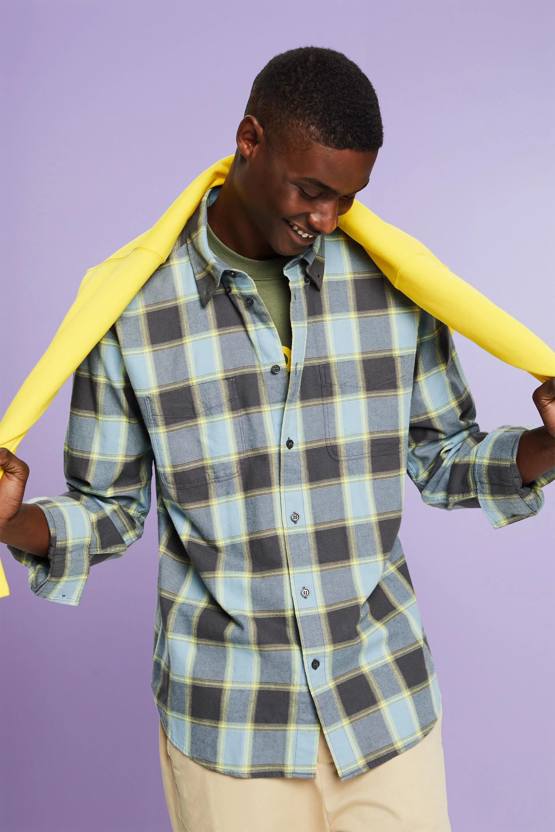 Camicia in flanella di cotone a quadri