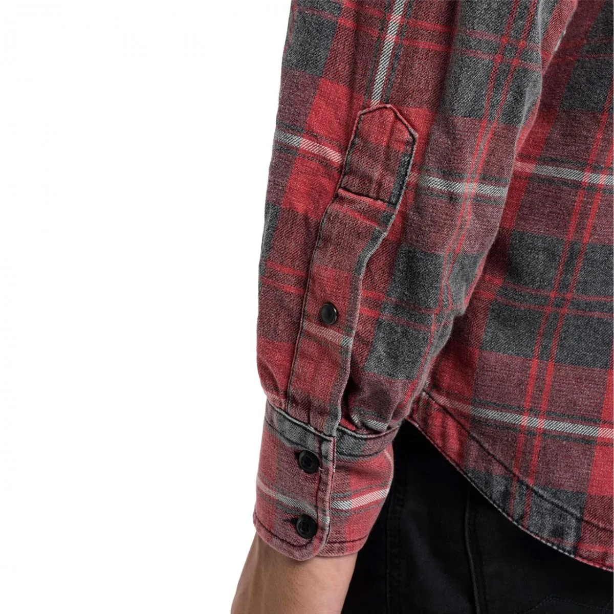 Camicia In Flanella Stampa Check, Rosso