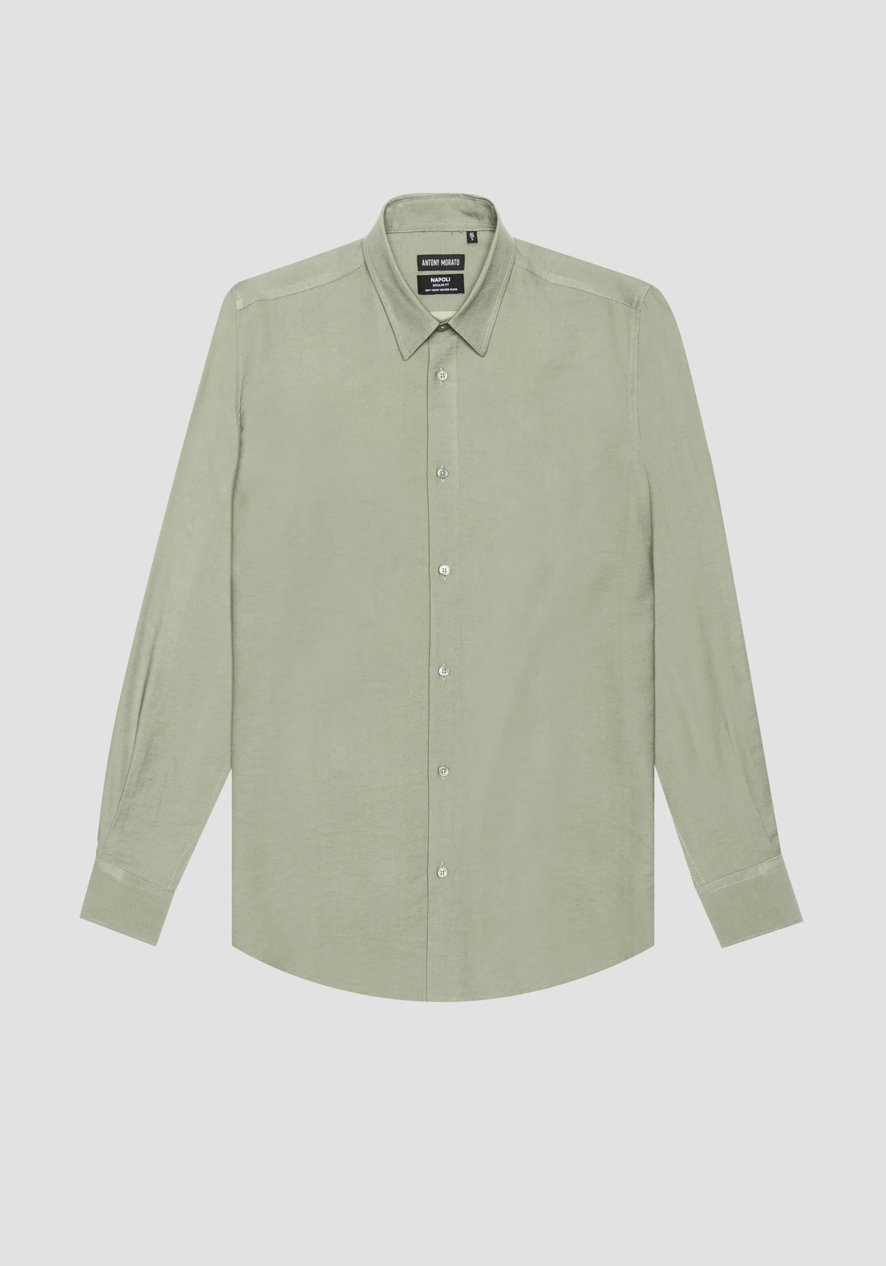 CAMICIA NAPOLI REGULAR FIT IN TESSUTO MISTO VISCOSA MANO MORBIDA