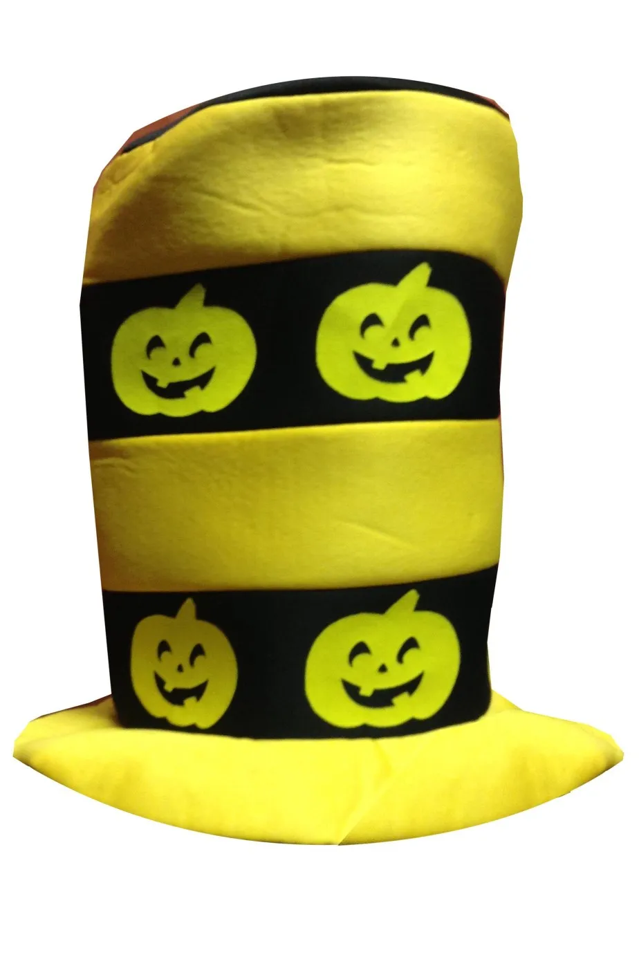 Cappello a cilindro di halloween giallo con zucche