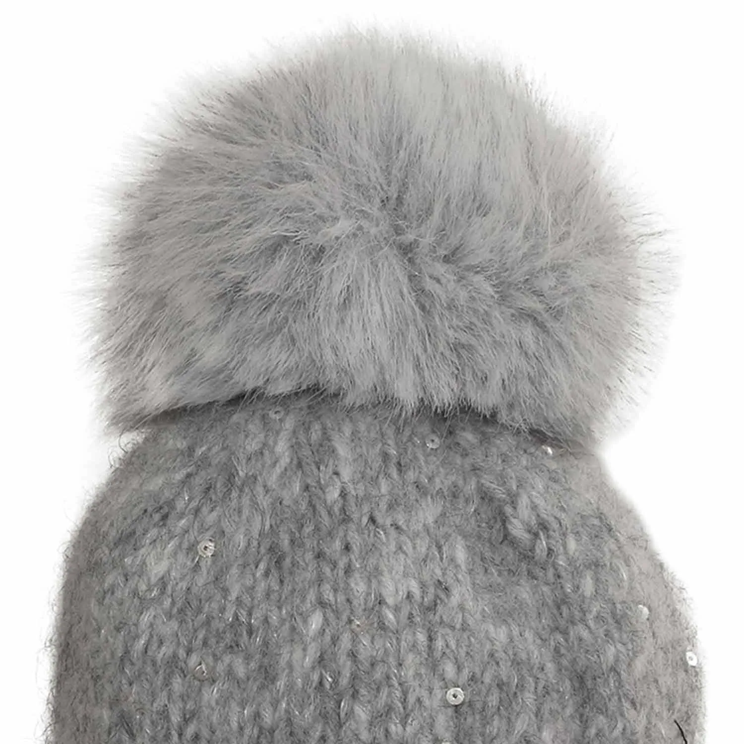 Cappello Girl Grigio Pon Pon