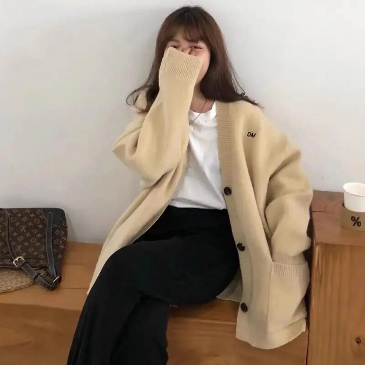 Cappotto maglione vintage da donna 2023 Autunno New Wear Cardigan lavorato a maglia allentato medio lungo autunno inverno