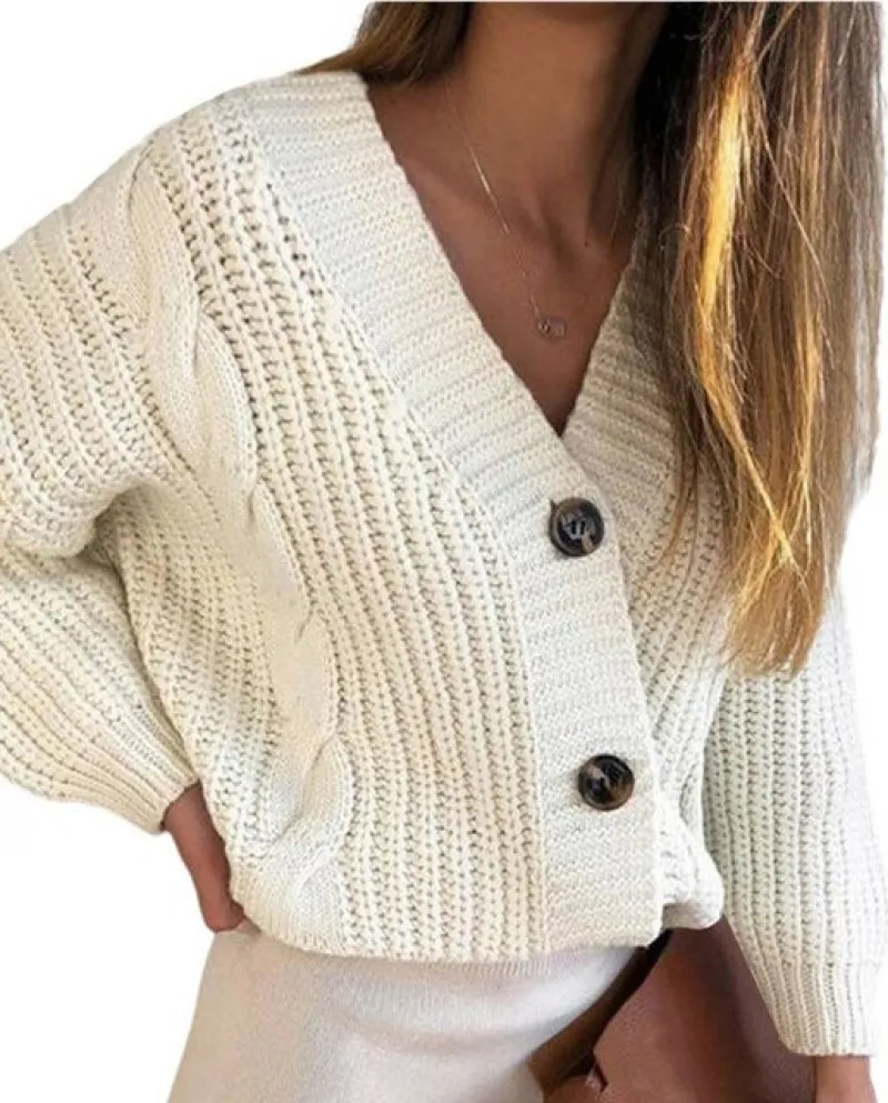 Cardigan lavorato a maglia a maniche lunghe da donna, cardigan frontale, maglione allentato, cappotti 2022 autunno inverno femmi