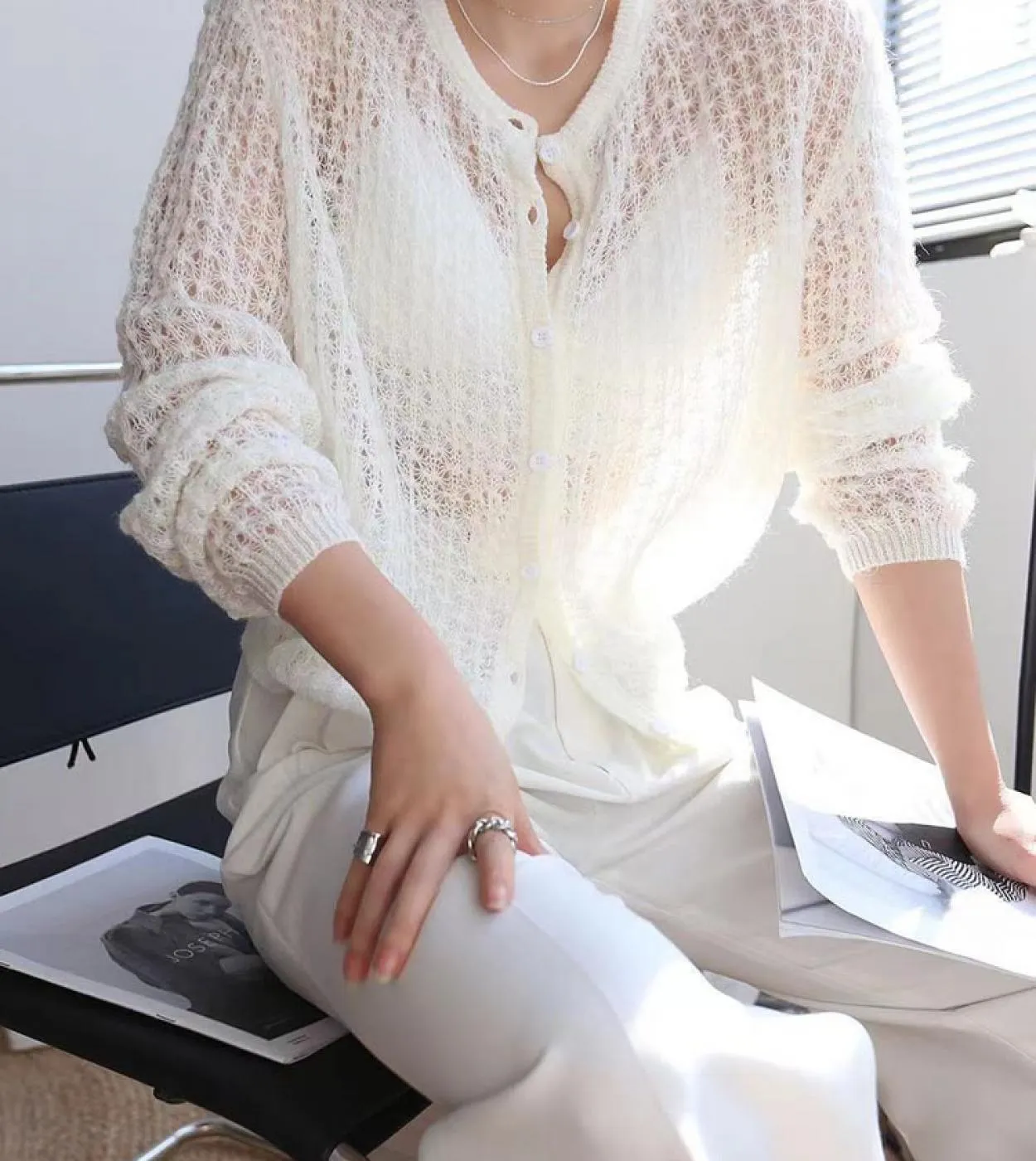 Cardigan lavorato a maglia da donna Cardigan in mohair Mohair Moda maglione in mohair Camicia da donna