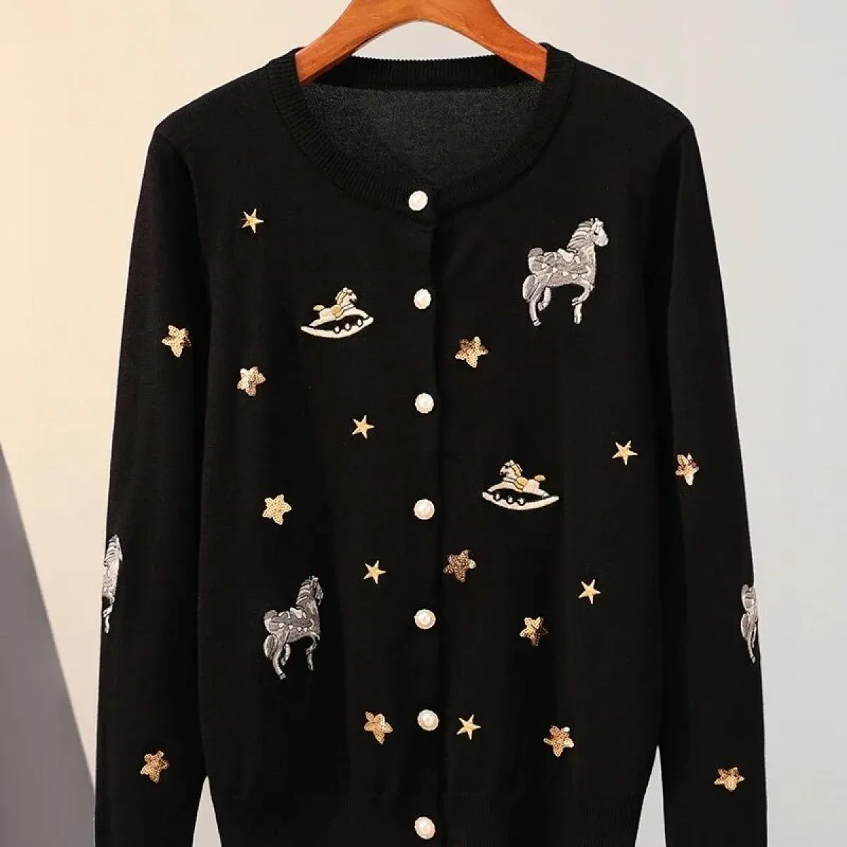 Cardigan stile casual Autunno nuovo ricamato ad ago lavorato a maglia da donna maglione giacca top cardigan