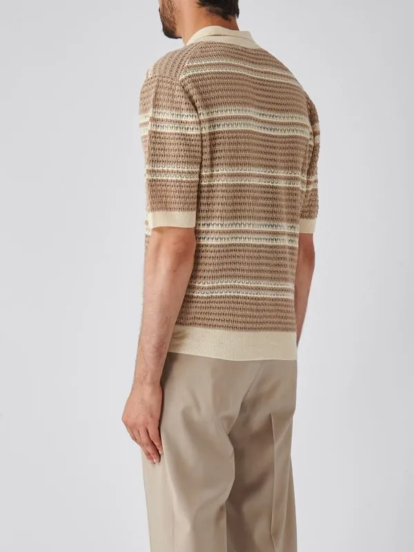 Cardigan uomo Ballantyne in lino e cotone Beige