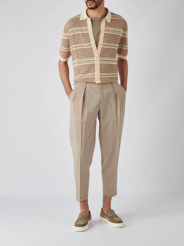 Cardigan uomo Ballantyne in lino e cotone Beige