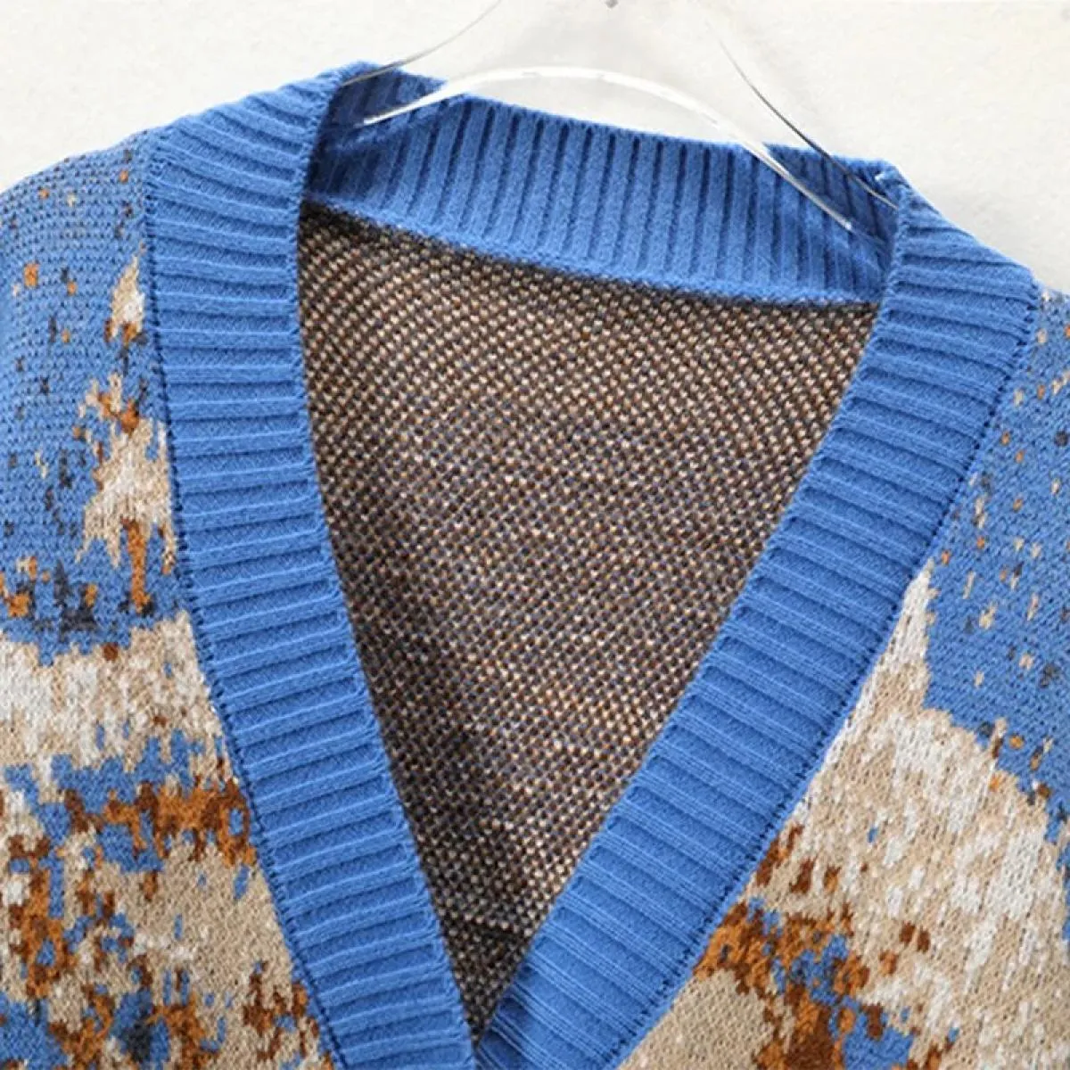 Cardigan vintage con scollo a V Cappotto Art Design autunnale Maglione di nicchia Donna  Top Cardigan Moda