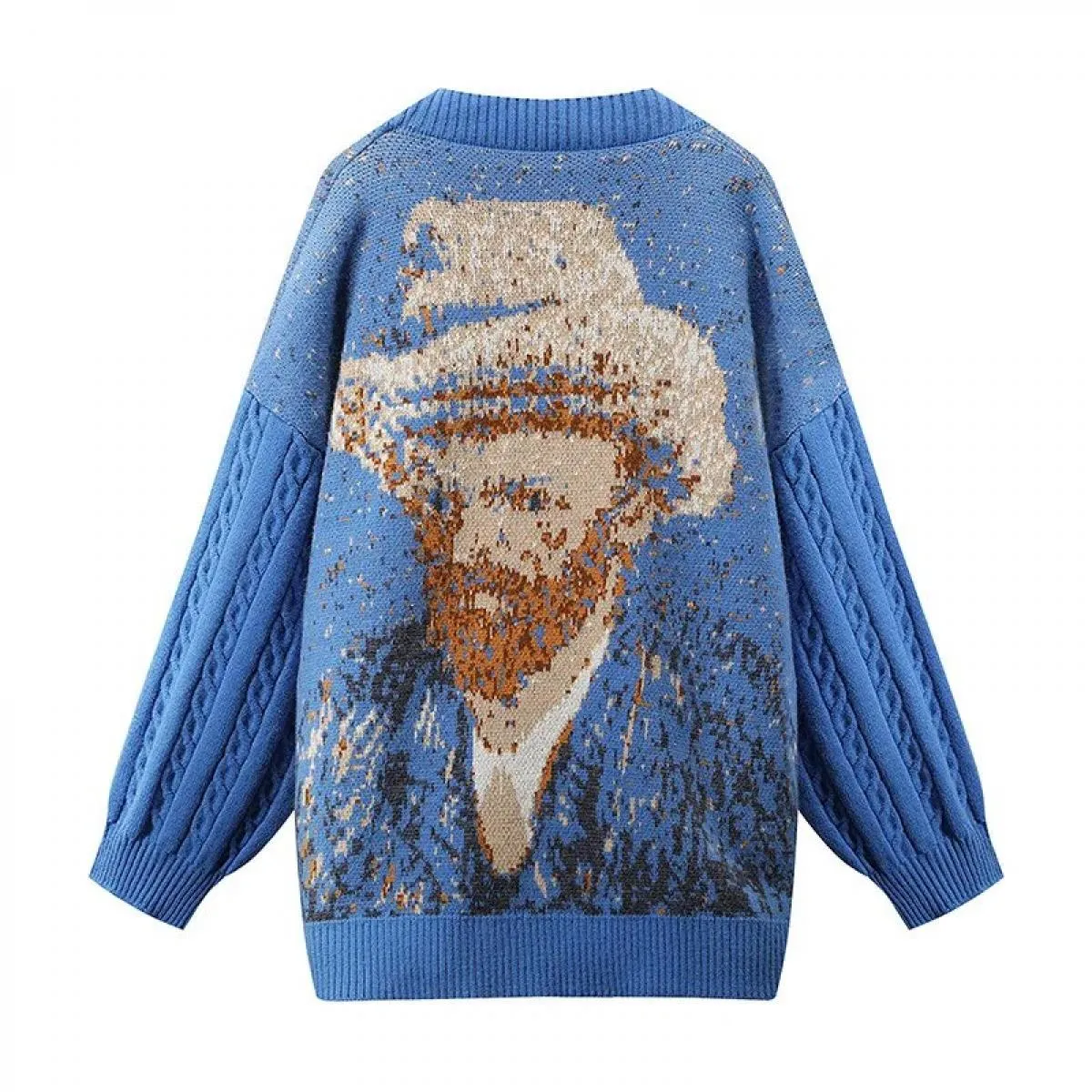 Cardigan vintage con scollo a V Cappotto Art Design autunnale Maglione di nicchia Donna  Top Cardigan Moda