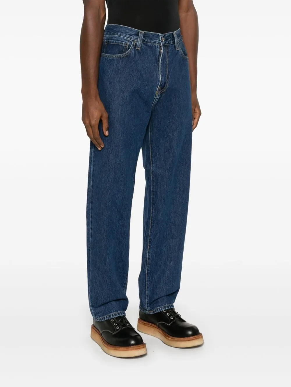 Carhartt Jeans Blu Uomo Aaron Lavaggio Scuro