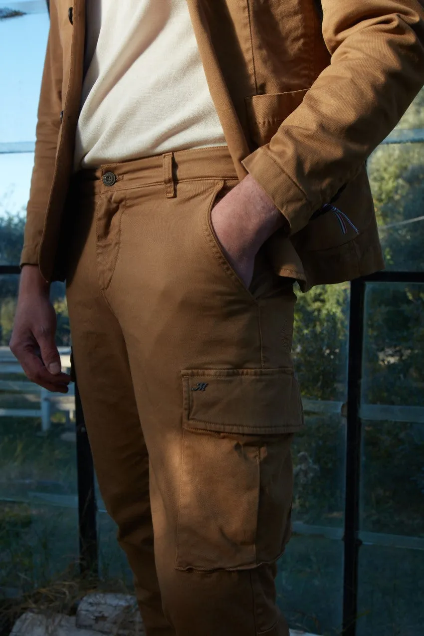 Chile pantalon cargo homme en gabardine coupe extra slim ①