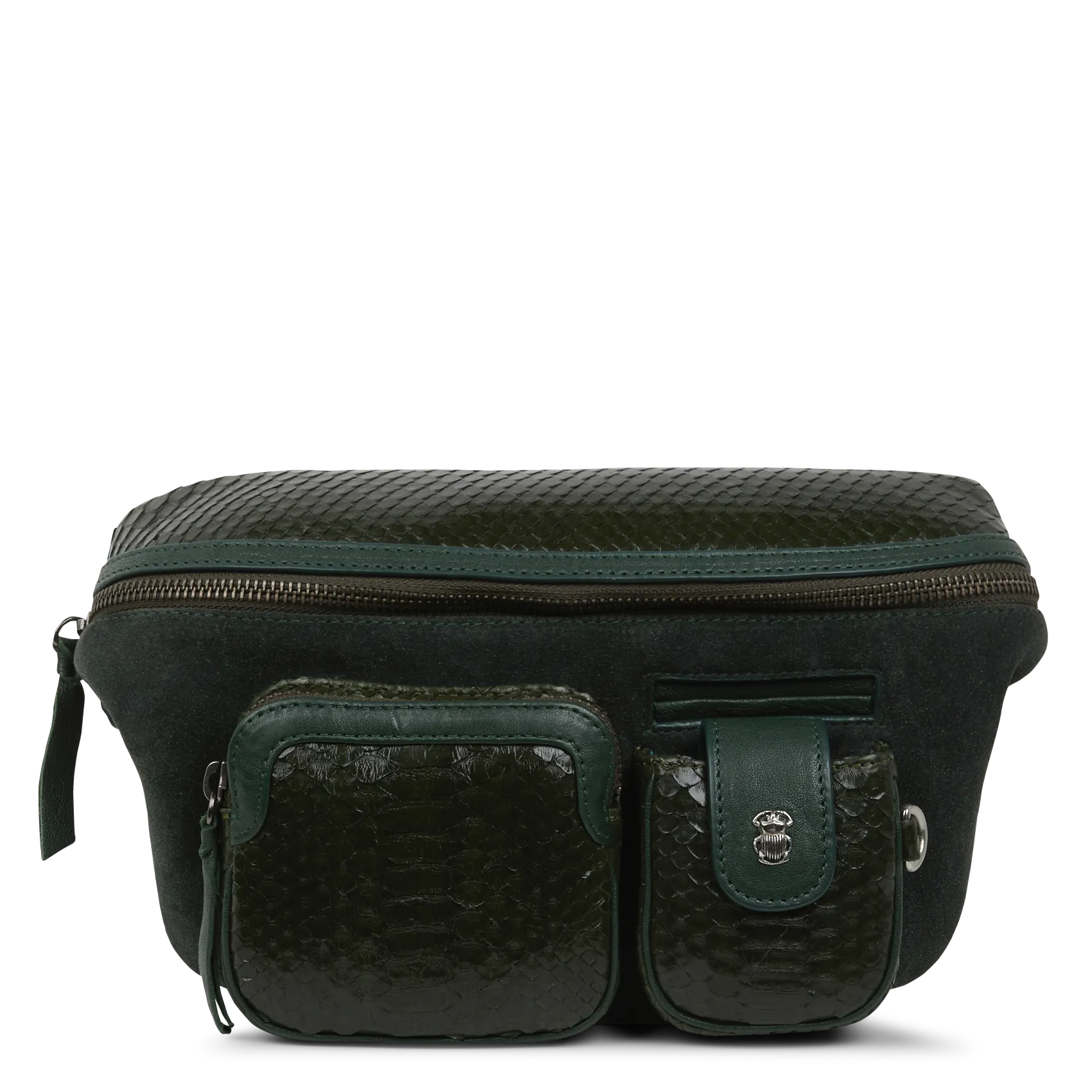  CLARIS VIROT   ROMEO - Borsa a tracolla in pelle di pitone | Verde