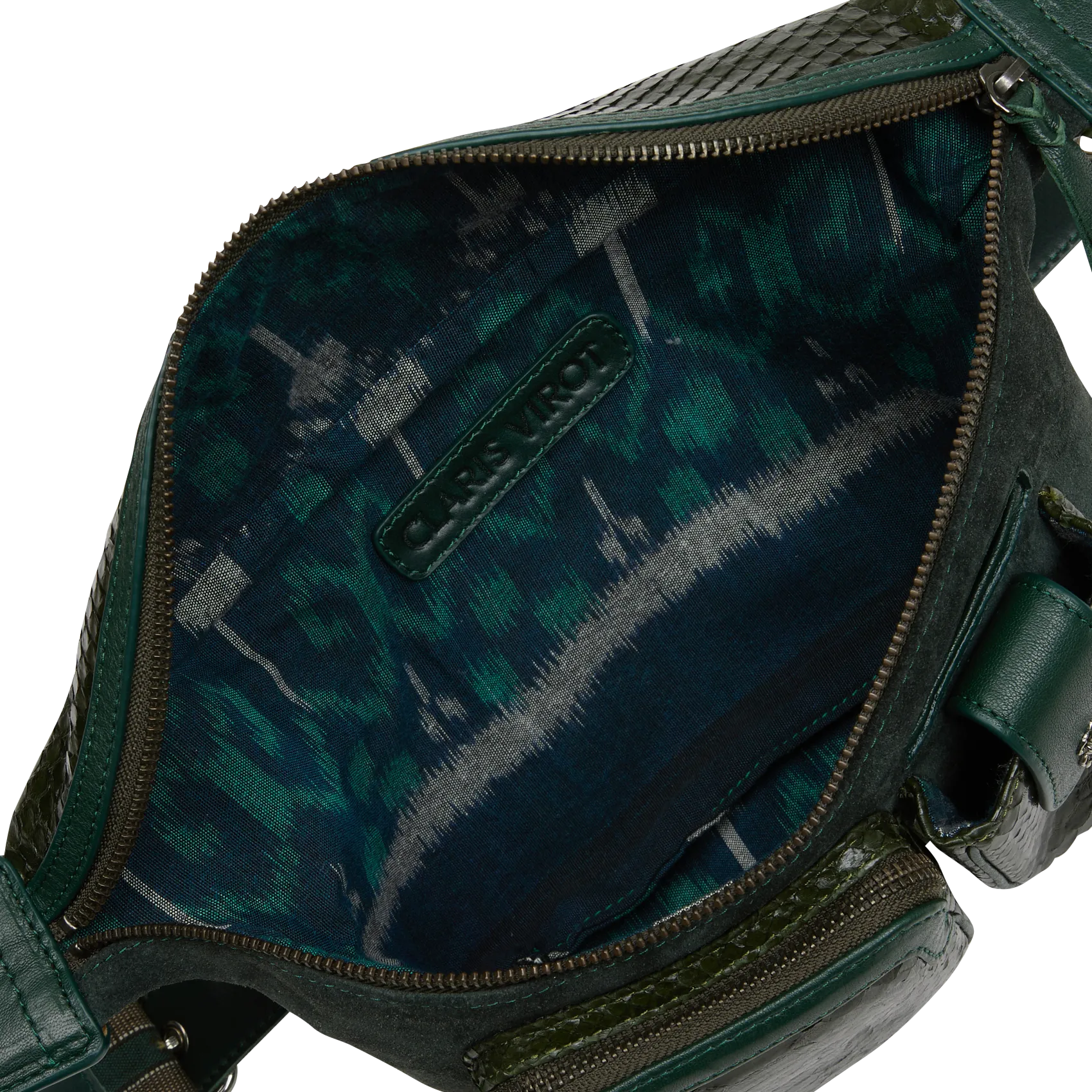  CLARIS VIROT   ROMEO - Borsa a tracolla in pelle di pitone | Verde